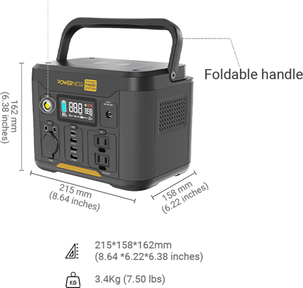 Side view of hiker U300 with dimensions